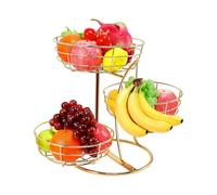 Vitsrisea Fruit Basket - 3-Tier Metal Non-Slip Space Saving Organizer - Fruit Holder for Kitchen Countertop | for Home Pantry Restaurant Food Vegetable Potato Onion Bread Snack Produce