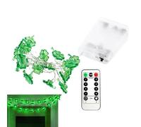 Vitsrisea Lumières à cordes de la Saint-Patrick - Lumières LED à four à batterie, lumière de trèfle à feuilles | FILOVE GREEN LUMIÈRES POUR CHAMBRE, MANTEL, ÉCLAIRS, PORTE FINALE, Patio ET Fête