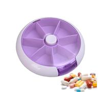 Vitsrisea Pilulier hebdomadaire rond - Organisateur de pilules portable pour vitamines, comprimés et médicaments | Distributeur de comprimés rond, boîte à pilules compacte pour voyage, maison, sac à