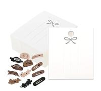 Vitsrisea Présentoir Nœuds,200 Pièces Rectangulaires Blanches Réutilisables - Tableau Présentoir Pinces À Cheveux,Pour Boutiques, Marchés, Vendeurs, Maison, Voyage, Foires Artisanales