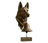 Vitsrisea Sonnette de porte amusante en forme de tête de chien rustique et | Cloche en forme de tête de chien - Décoration murale pour porte de jardin, cour, maison, sécurité et chambre