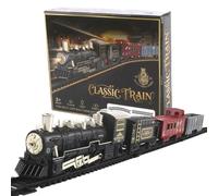 Vitsrisea Train de Noël, jouet de voiture interactif avec lumières et sons - train de Noël pour enfants, maison, chambre, salon, voyage, école, jardin