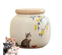 Vitsrisea Urnes pour Cendres Chat - Urne en Céramique pour Cendres De Chat,Boîte À Souvenirs pour CrémationChien Cheveux | Ornement Commémoratif pour Mèche De Poils, Crémation, Souvenir, Jardin,