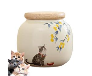 Vitsrisea Urnes pour Cendres Chat - Urne en Céramique pour Cendres De Chat,Boîte À Souvenirs pour CrémationChien Cheveux | Ornement Commémoratif pour Mèche De Poils, Crémation, Souvenir, Jardin,