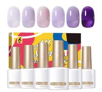 Vitsrisea Vernis Gel pour Ongles | Vernis à Ongles Jelly Durcissant UV 6 Couleurs - Matériel pour Manucure Artistique à Domicile Salon Débutant