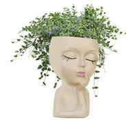 Vitsrisea Visage planté - décoratifs en résine avec Trou de Drainage - Idéal pour Les Vertes, succulentes, décoration intérieure et extérieure, Balcon, Bureau, Jardin