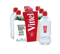 VITTEL Eau minérale naturelle avec bouchon sport - 6 x 75 cl