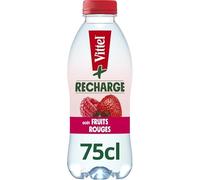 VITTEL Eau pétillante + saveur fruits rouges 75cl, naturellement délicieux et rafraîchissant - Boisson désaltérante aux fruits - Eaux Vittel aromatisées - Le Lot De 4