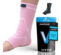 VITTO Chevillère Entorse - Attelle Cheville - Chevilliere de Maintien Bande pour les Foulures, Ligamentaire et Blessures Sport (Rose, XL)