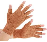VITTO Paire de gants anti-arthrite marrons qui procurent chaleur et compression afin d'améliorer la circulation sanguine, de réduire la douleur et de favoriser la guérison (taille S)