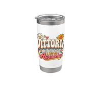 Vittoria Un Peu De Chaos Beaucoup De Nom Drôle Génial Rétro Gobelet isotherme en acier inoxydable double paroi