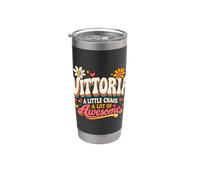 Vittoria Un Peu De Chaos Beaucoup De Nom Drôle Génial Rétro Gobelet isotherme en acier inoxydable double paroi