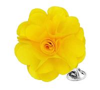 Vittorio Vico Épinglette de boutonnière en forme de fleur de couleur unie pour homme, 2.5" (6.36CM), Polyester, Ne s'applique pas