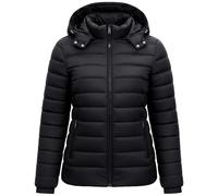 vittorio y Doudoune pour femme, 100 g, matelassée, veste coupe-vent pour femme, avec capuche amovible, 5501, Noir , XXL