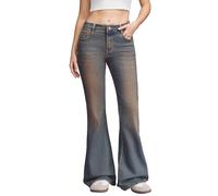 vittorio y Jeans Femme Évasés Élastiques Push Up, Effet Modelant, Coupe Slim, Style Décontracté et Élégant, Rouille, XXL