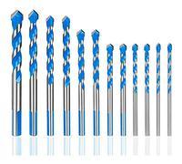 Viudecce 12 PièCes SéRies Foret pour MaaOnnerie RéGléEs de 3 à 12 Mm pour les Pointes de Torsion au Carbure pour le Mur, la Brique,le Bois Ont un Carbure RéSistance Industrielle