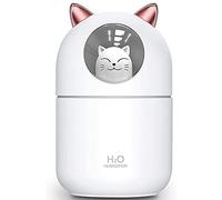 Viudecce Humidificateur à Brume FraaChe pour Chat Mignon pour la Maison, Veilleuse pour Chat, Air Pur Essentiel pour la Chambre de BéBé, Fonctionnement Silencieux Facile à Nettoyer, Blanc