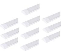 Viugreum 10 Packs Réglette LED 30CM, 10W Tube LED 1200LM, Plafonnier de Bureau 220V Blanc Neutre 4000K, Neon Led 30CM pour Bureau, Garage,Atelier,Chambre, Salon, Salle de bain