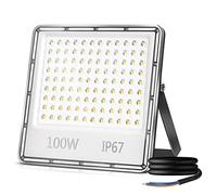 Viugreum 100W Projecteur LED Extérieur, 8000LM Imperméable IP67 Spot LED Exterieur, Blanc Froid 6500K, Éclairage de Sécurité Extérieur Pour Jardin, Garage, Terrasse