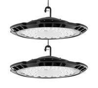 Viugreum 2*150W Led Industriel UFO, 6500K 15000LM Lampe d'atelier à LED IP65 Étanche avec câble de 2.5ft, Projecteur LED 150W avec Chaîne et Câble de Sécurité pour Entrepôt, Atelier, Usine et Garage