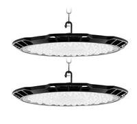 Viugreum 2*500W Led Industriel UFO, 6500K 50000LM Lampe d'atelier à LED IP65 Étanche avec câble de 2.5ft, Projecteur LED 500W avec Chaîne et Câble de Sécurité pour Entrepôt, Atelier, Usine et Garage