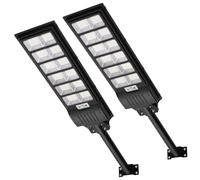 Viugreum 2 Packs 600W Réverbères Solaire Extérieur Avec Télécommande - 6500K Spot Détecteur de Mouvement - 1080 LEDs IP66 Etanche LED Lampadaire pour Jardin Patio Rue