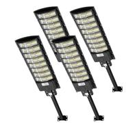 Viugreum 4 Packs 800W Réverbère Solaire Extérieur, Lampe Solaire à LED avec Détecteur de Mouvement et Télécommande, Projecteur Solaire IP65 étanche, 6500K Spot Solaire Extérieur Minuterie Pour Jardin