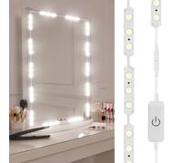 Viugreum LED Miroir grossissant Lumineux, 5 Dimmables Miroir Maquillage,10W Miroir Maquillage Hollywood Eclairé, Miroir Lumineux avec Ampoules 45 LED, Miroir Murales
