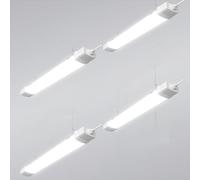 Viugreum Lot de 4 Réglette LED 120cm Connectable, IP66 Étanche 40W 4000LM Neutre Blanc 4500K, LED Lampe Fluorescente avec Chaîne Suspendue, Néon Led Garage Plafonnier pour Salle de Bain, Bureau