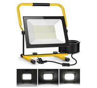 Viugreum Projecteur Led Chantier 200W 20000LM Luminaire Exterieur Réglable à 3 Niveaux de Luminosité avec Prise Câble de 3M Étanchéité IP65 6500K Portable Lampe Chantier pour Atelier Garage