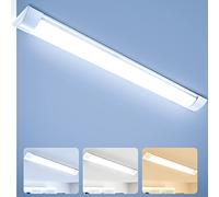 Viugreum Réglette LED 90CM, 48W 4800LM Tricolore Tube Neon Led,Dimmable 3000K/4000K/6000K, Réglette LED Plafonnier pour Atelier, Sous Sol, Salle De Bain, Bureau