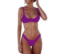 Viunychn Bikini Femme Ensemble Sexy Push Up Casual Maillot de Bain Haut de Bikini et Bas de Bikini Deux Pièces Léger Bikinis Maillot de Bain Été Grandes Tailles Swimming Suits Ventre Maillot de Bain