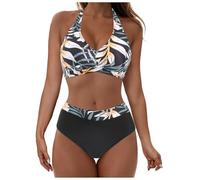 Viunychn Bikini Femme Push Up Mode Plage Bikinis Maillot de bain sans armatures Triangle Maillot de bain confortable décontracté Haut de bikini et bas de bikini sexy été Maillot de bain Suits