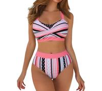Viunychn Bikini triangle push up sans armatures haut de bikini et bas de bikini maillots de bain deux pièces été maillot de bain grandes tailles avec bonnets maillot de bain confortable taille haute
