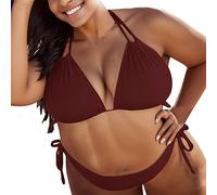 Viunychn Bikini ventre plat femme push up mode plage maillots de bain grandes tailles maillot de bain léger maillot de bain confortable avec bonnets maillot de bain décontracté haut de bikini et bas