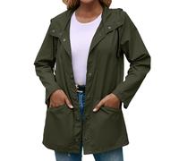 Viunychn Coupe-vent respirant pour femme - Longue veste d'été fine - Poncho de pluie pour adulte - Imperméable - Grandes tailles - Veste fonctionnelle unisexe - Veste softshell élégante - Manteau de