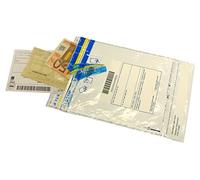 Viva 3705 Lot de 50 enveloppes de sécurité pour l’expédition de documents et d’argent, en polyéthylène, 160 x 225 mm, transparent