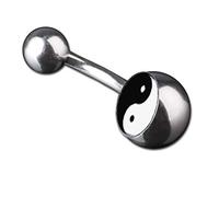 viva-adorno 1 Pièce Piercing de Nombril Banane 316L Acier Chirurgical 20 Différents Motifs Image Logo Z380 - Yin Yang
