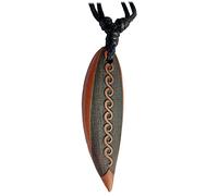 Viva-adorno Collier Planche de Surf Pendentif en Bois Gravé Chaîne en Coton Collier Surfeur Longueur Amovible HK30g