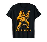 Viva Appalachia Black Bear Banjo Player Retro T-Shirt