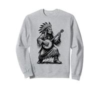 Viva Appalachia Native American Banjo Player Retro Sweatshirt
