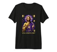 Viva Cristo Rey Catholique Romain Jésus Christ Le Roi T-Shirt Haut de Gamme