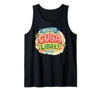 Viva Cuba Libre Design Rétro Typographie Cubaine Vintage Débardeur