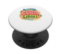 Viva Cuba Libre Design Rétro Typographie Cubaine Vintage PopSockets PopGrip Adhésif