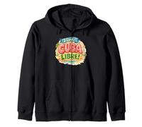 Viva Cuba Libre Design Rétro Typographie Cubaine Vintage Sweat à Capuche
