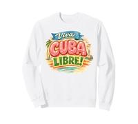 Viva Cuba Libre Design Rétro Typographie Cubaine Vintage Sweatshirt