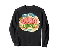 Viva Cuba Libre Design Rétro Typographie Cubaine Vintage Sweatshirt