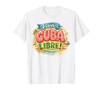 Viva Cuba Libre Design Rétro Typographie Cubaine Vintage T-Shirt