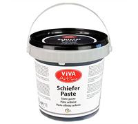 Viva Decor Artline Pâte d'ardoise (couleur noire, 1 l) Pâte structurée à base acrylique pour artistes de médias mixtes - Peinture acrylique avec aspect pierre pour toile, décoration et sculpture -