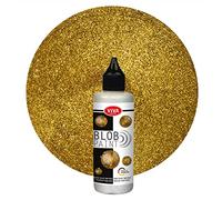 Viva Decor® Blob Paint Glitter (doré, 90 ml) - Peinture prête à l'emploi pour peinture blob/point Painting Art - Outil de pointage pour toile, mandala etc. - Fabriqué en Allemagne